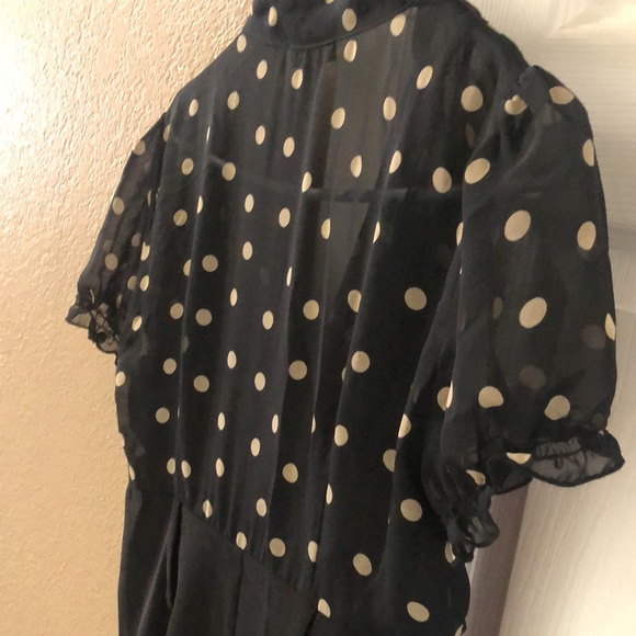 Women’s dress Alyx brand size 12 cream color polka dot and black dress - Picture 6 of 9